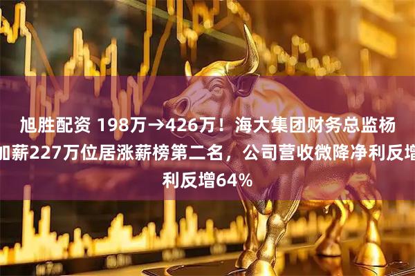 旭胜配资 198万→426万！海大集团财务总监杨少林加薪227万位居涨薪榜第二名，公司营收微降净利反增64%