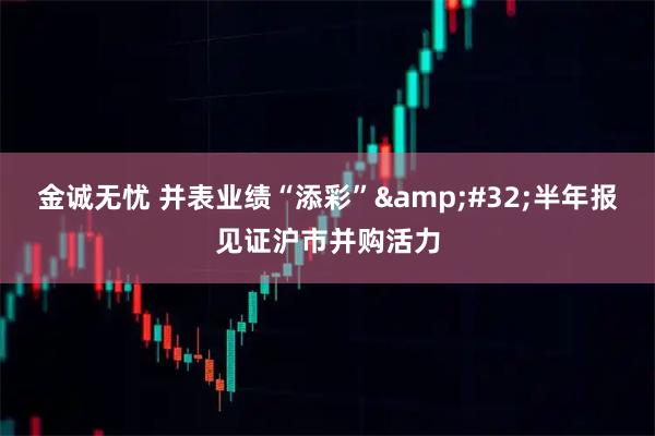 金诚无忧 并表业绩“添彩” 半年报见证沪市并购活力