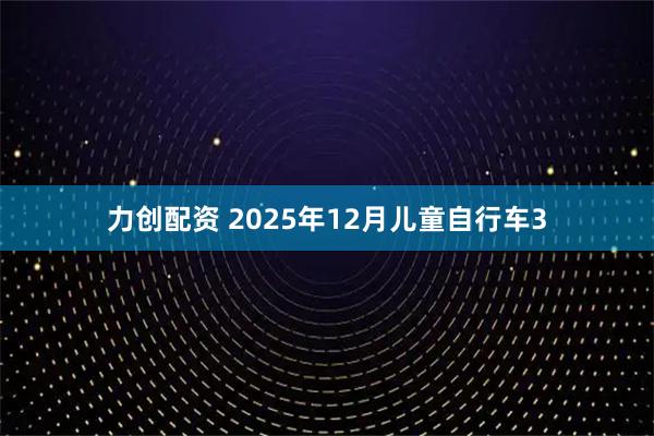 力创配资 2025年12月儿童自行车3